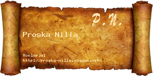 Proska Nilla névjegykártya